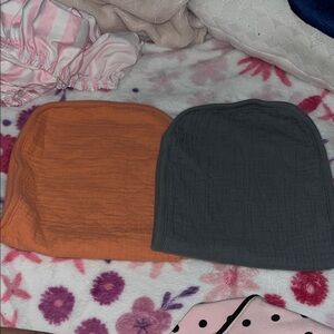Burp rag Set in Orange and Gray